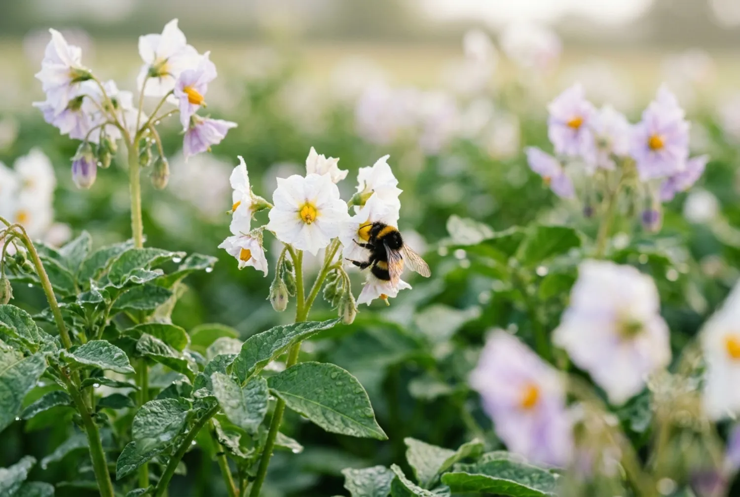 Kartoffelblüte mit Hummel
